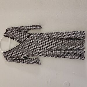 Aa Studio Black and White Geometric Long Sleeve Dress Size 10p Used